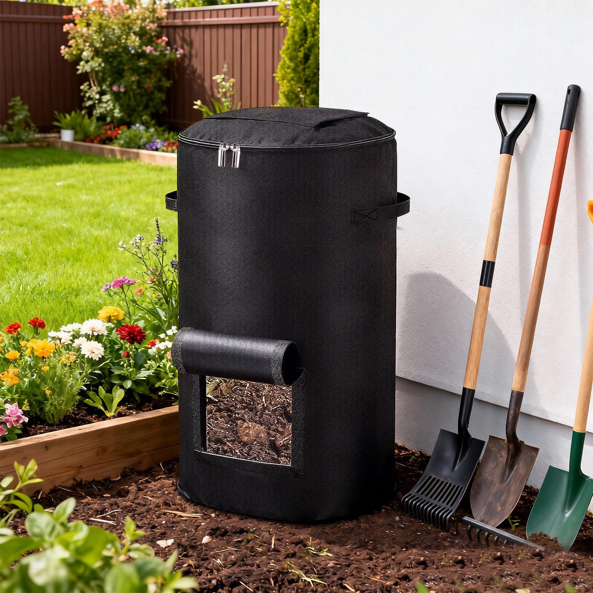 Niuyhe versatile bag for yard waste and garden scraps.