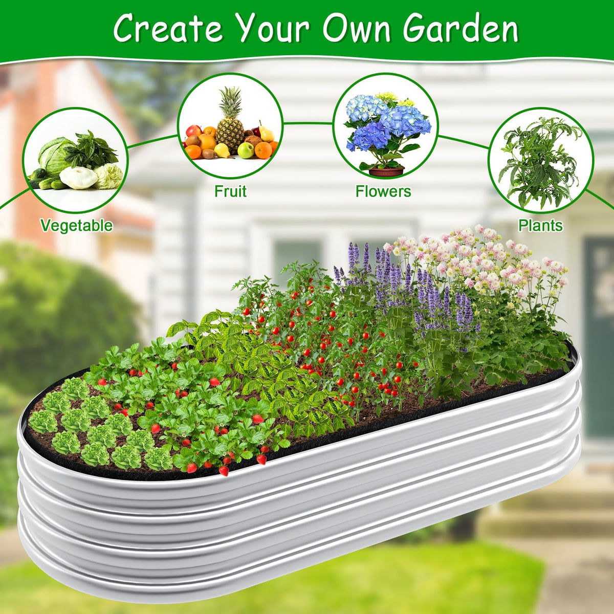Easy setup Niuyhe garden bed bag inside a metal bed for planting