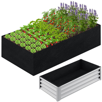 Niuyhe fabric raised bed liner inside metal bed promotes healthy root growth
