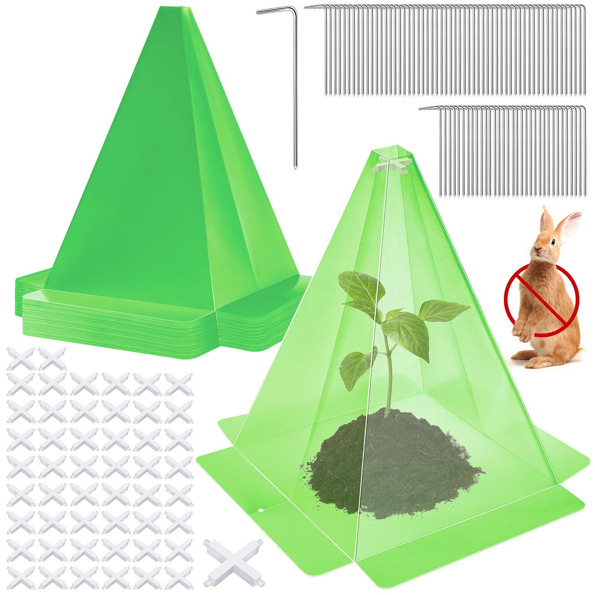 Niuyhe garden cloche cover over a seedling shields from pests while staying sunlit.