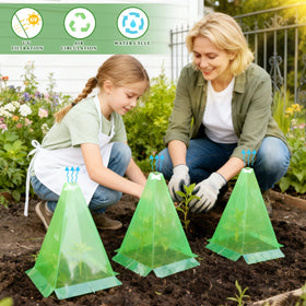 Niuyhe green transparent bell jar cloche lets light through for healthy growth.