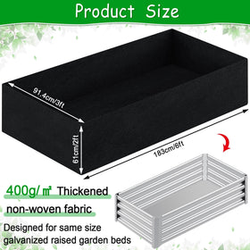 Niuyhe fabric liner installed inside a metal planter bed for durability