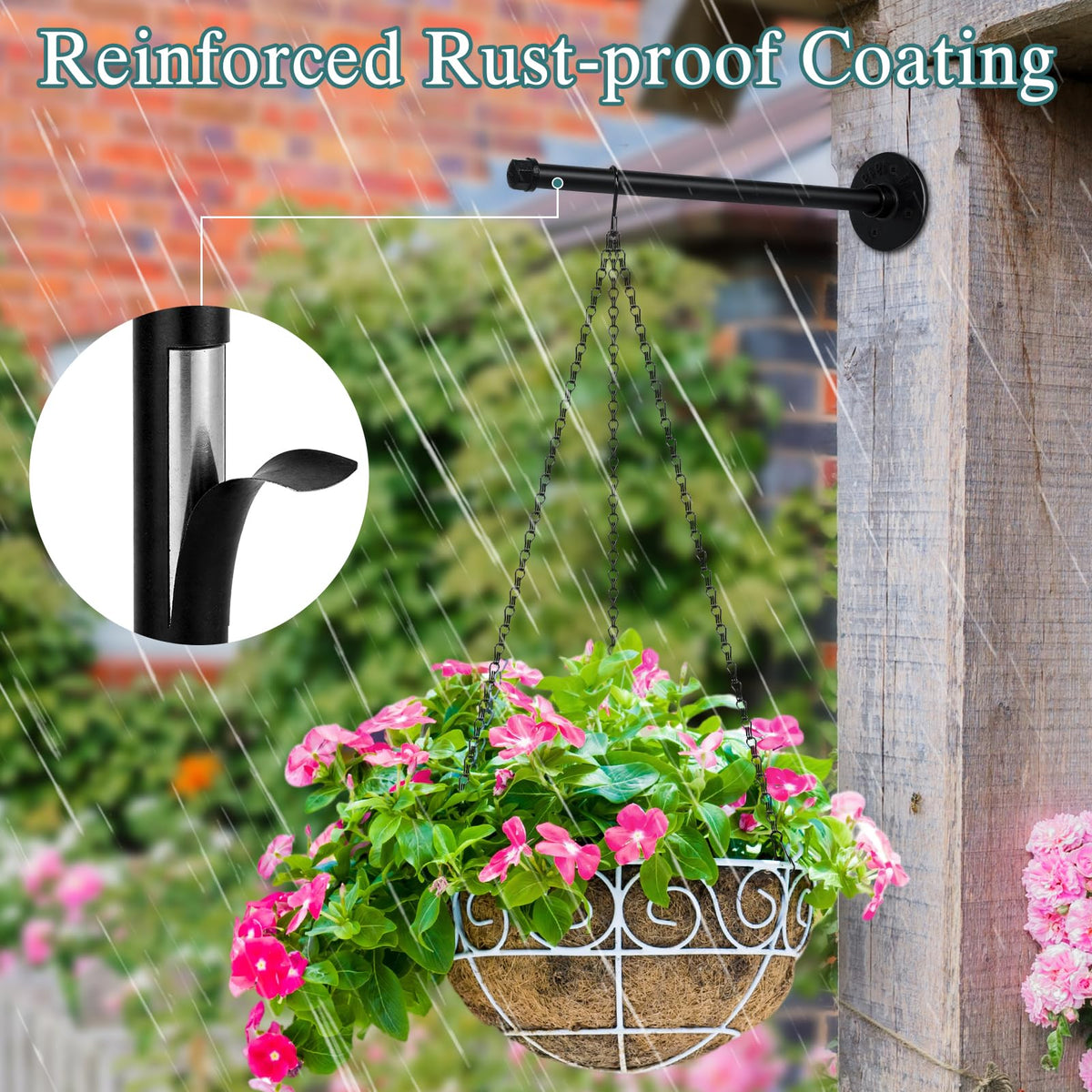 Niuyhe metal rod with matte black coating ready for outdoor use