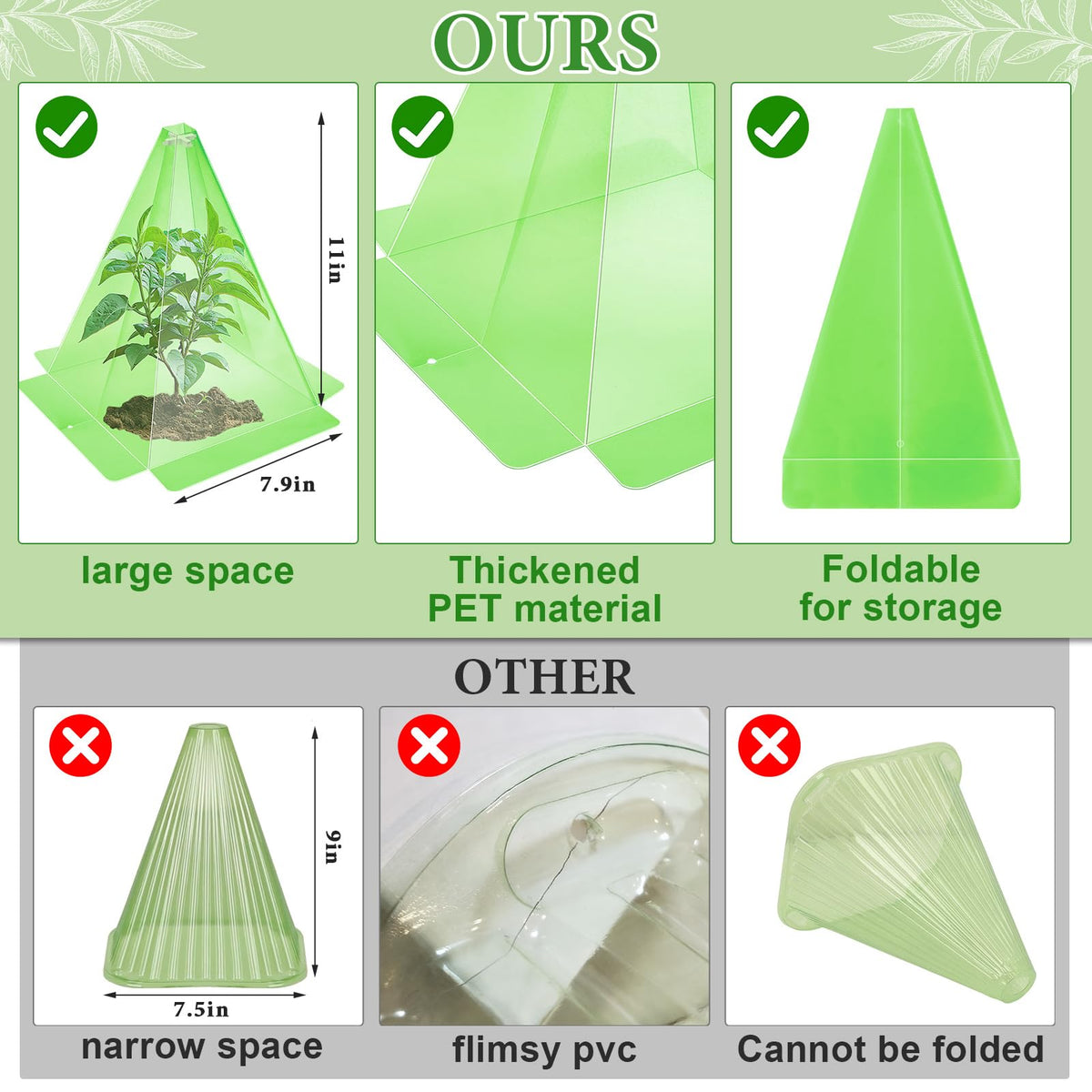 Niuyhe 80 metal stakes secure cloches on garden beds