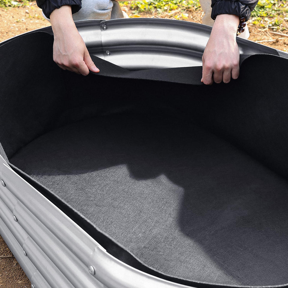 Niuyhe oval 60 gal fabric bed bag fits metal raised beds for easy cultivation