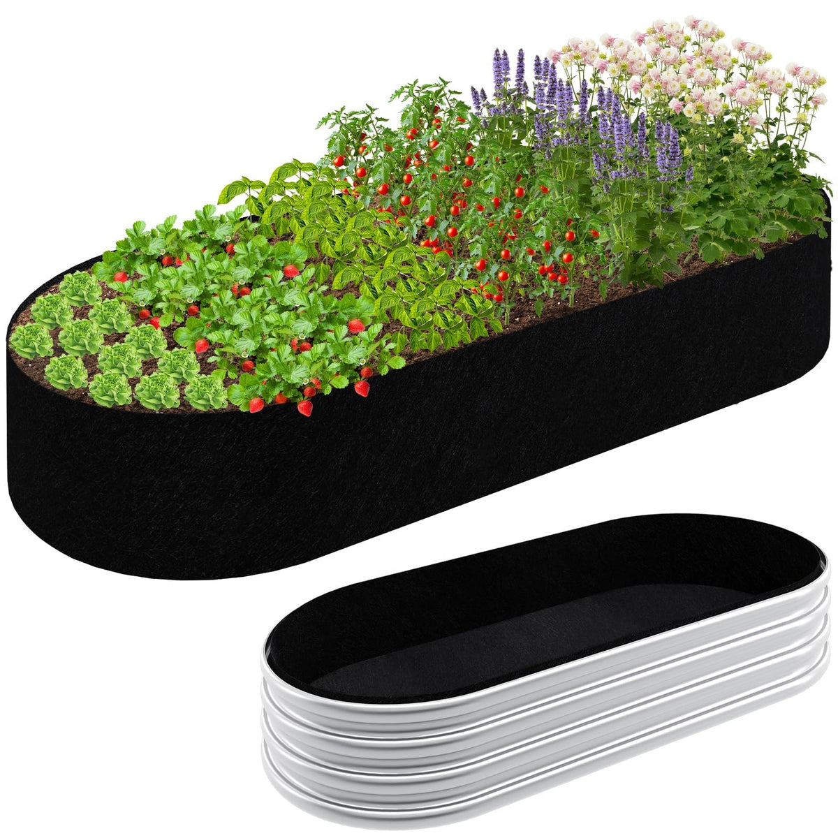 Seamless fit Niuyhe liner for metal beds supports tidy garden layout