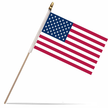 NJ & NJBW mini US flag on wooden stick for festive decor
