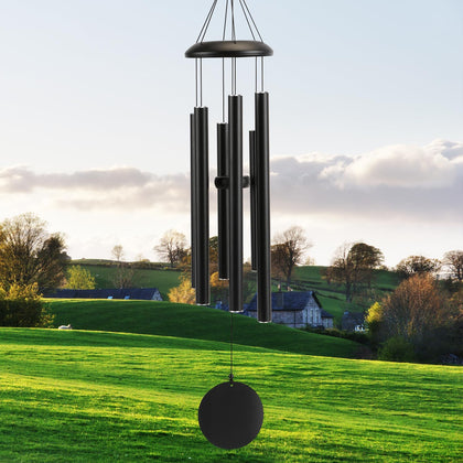 Njeury Mother's Day 40-inch wind chime front view delivers deep, soothing outdoor tones.