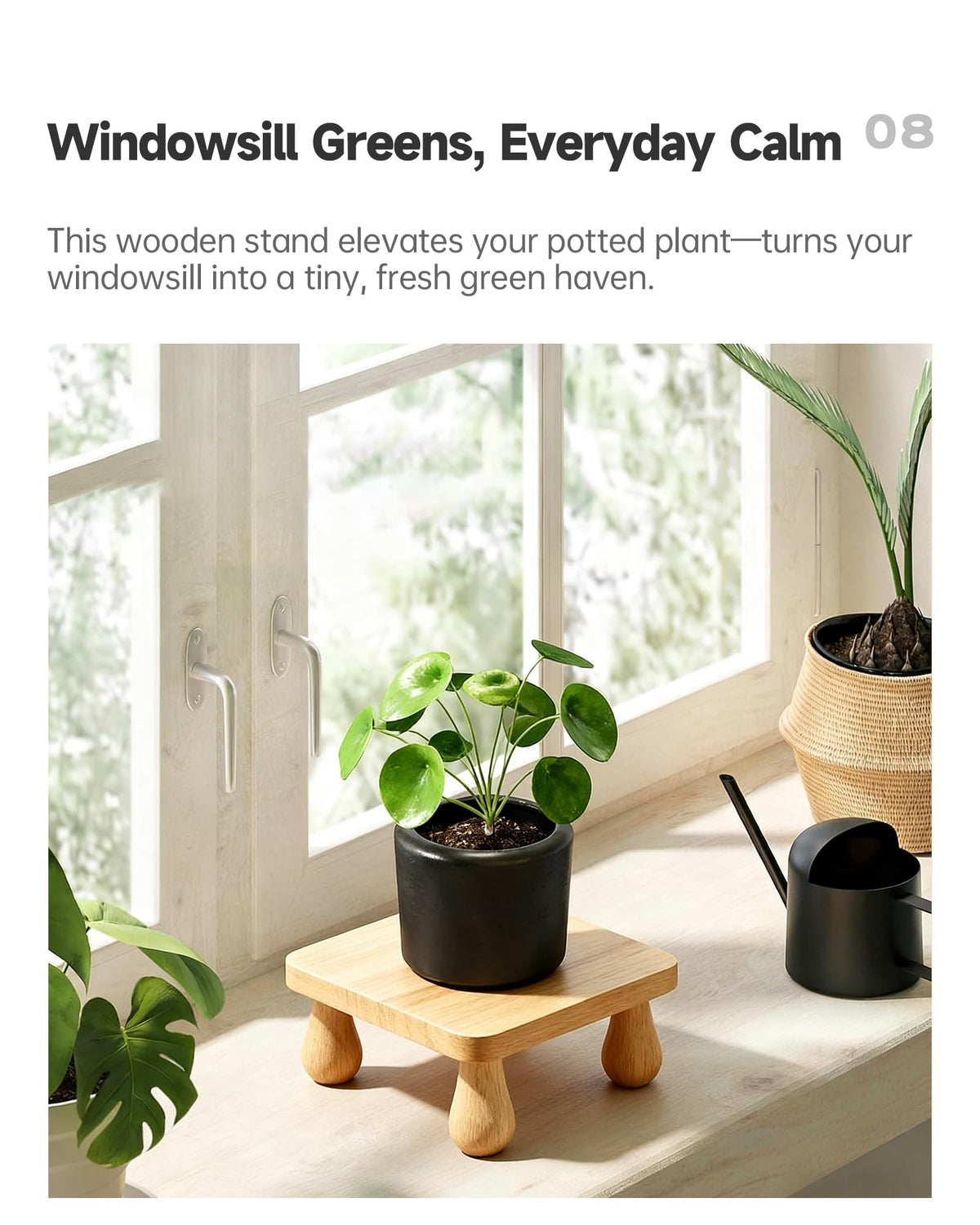 NKGIAG plant stand sturdy base provides stable plant display.