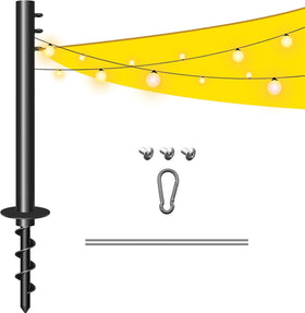 NlkeWbly 12ft sun shade pole kit assembled for easy setup and durable shade protection.