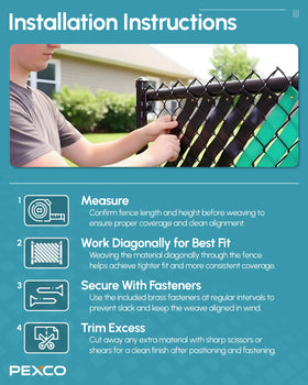 Garden and backyard privacy with decorative chain-link fencing enhancements.
