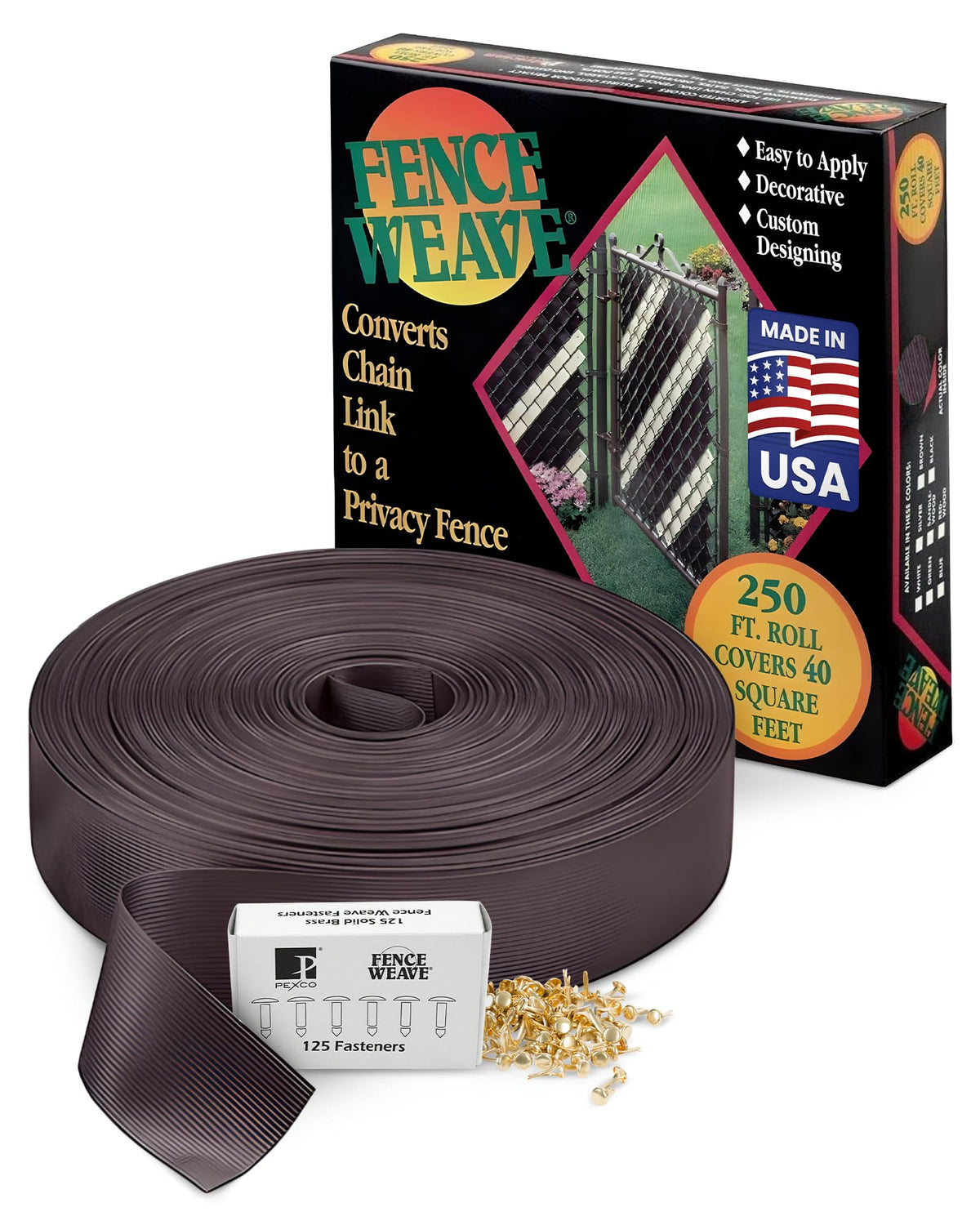 NMI Fence Pexco privacy weave roll 250ft enhances backyard privacy and style.