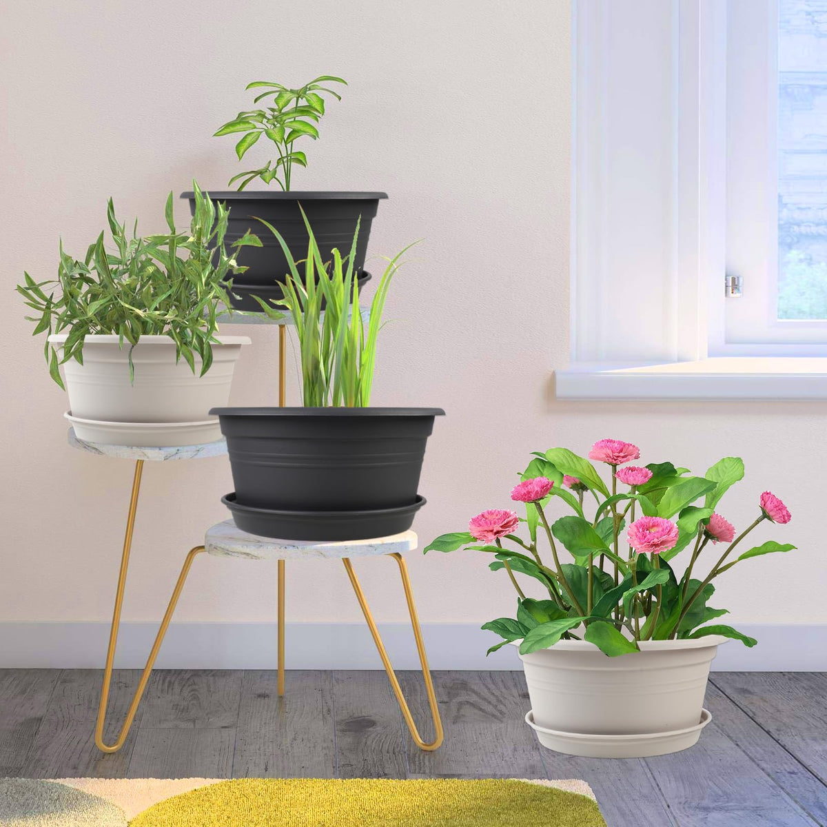 NNARRE indoor-outdoor plant pot complements living spaces with modern styling.