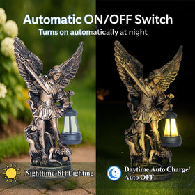 NNBDBVDHS Archangel Michael resin statue withstands sun and rain outdoors