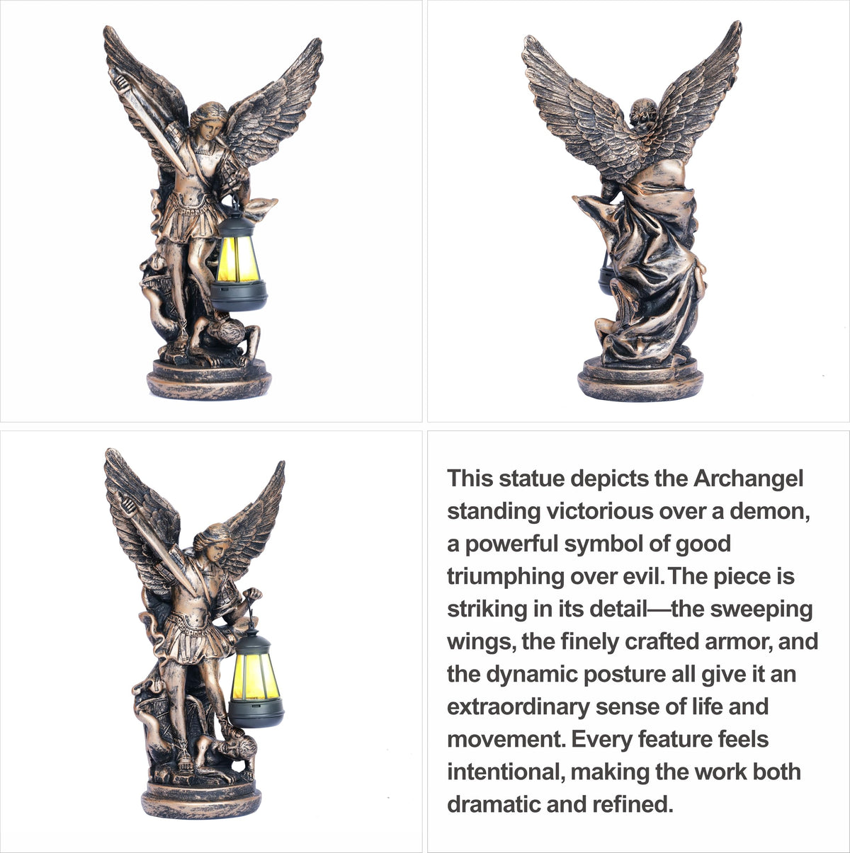 NNBDBVDHS Hand-painted Michael statue adds serene garden decor