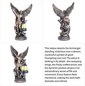 NNBDBVDHS Hand-painted Michael statue adds serene garden decor