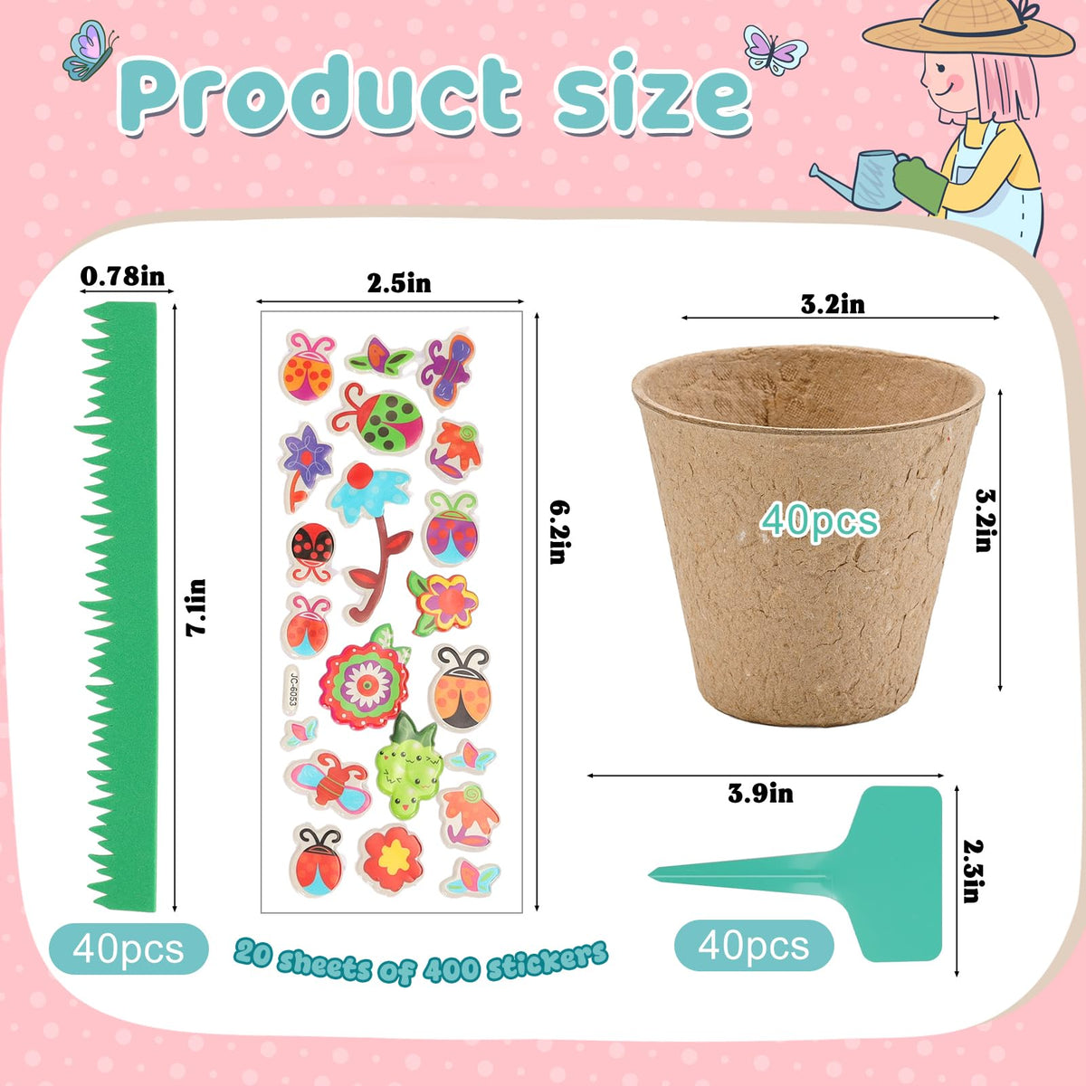 NNG 40 set foam stickers with vibrant patterns for decorative pots
