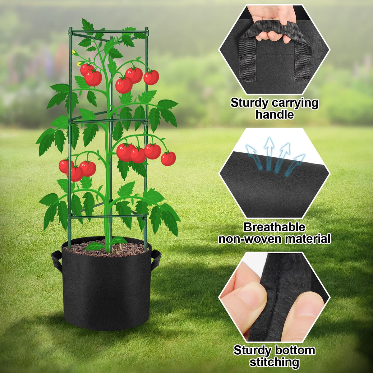 NNG heavy-duty plastic uprights ensure stability against wind.