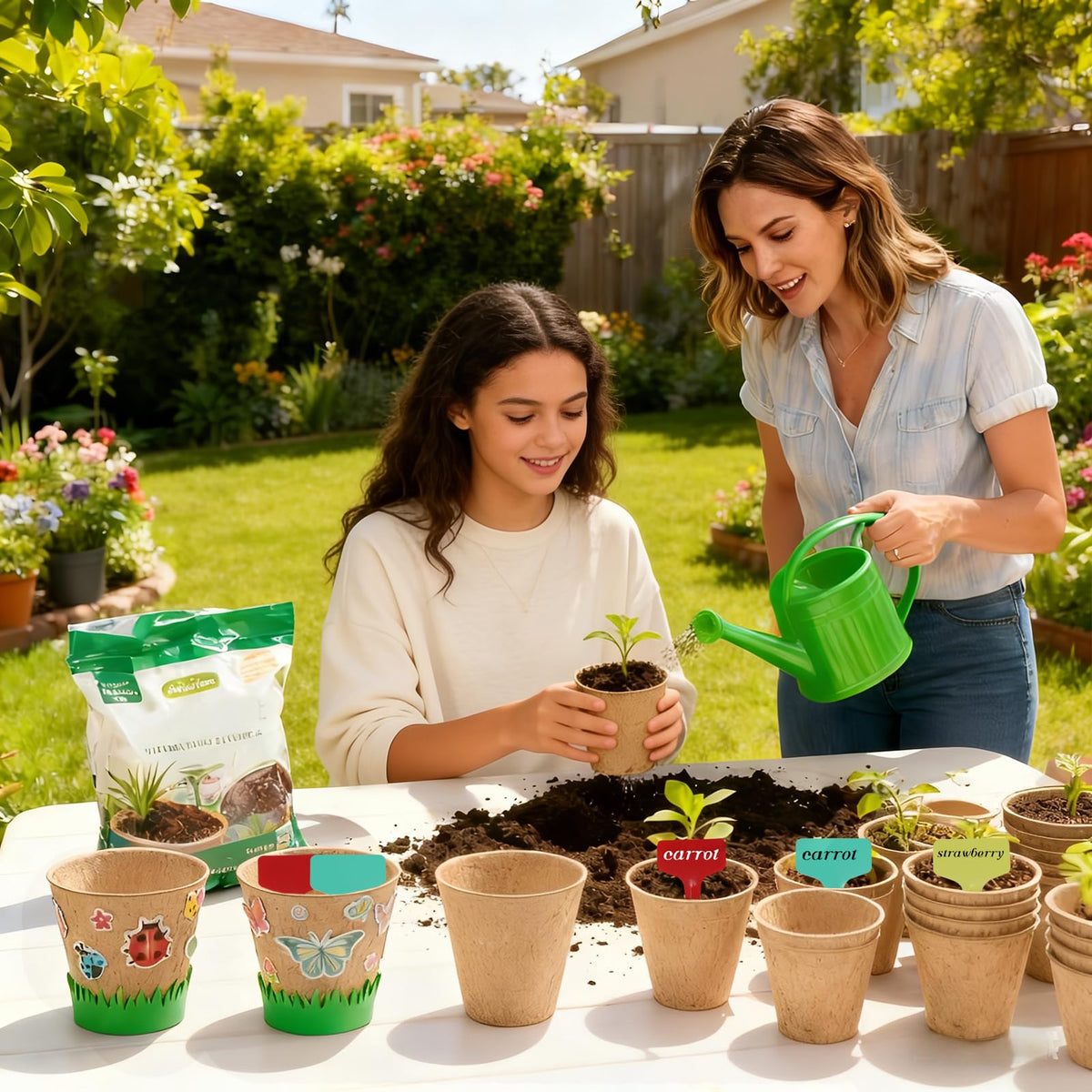 NNG plastic labels help organize plants with clear names