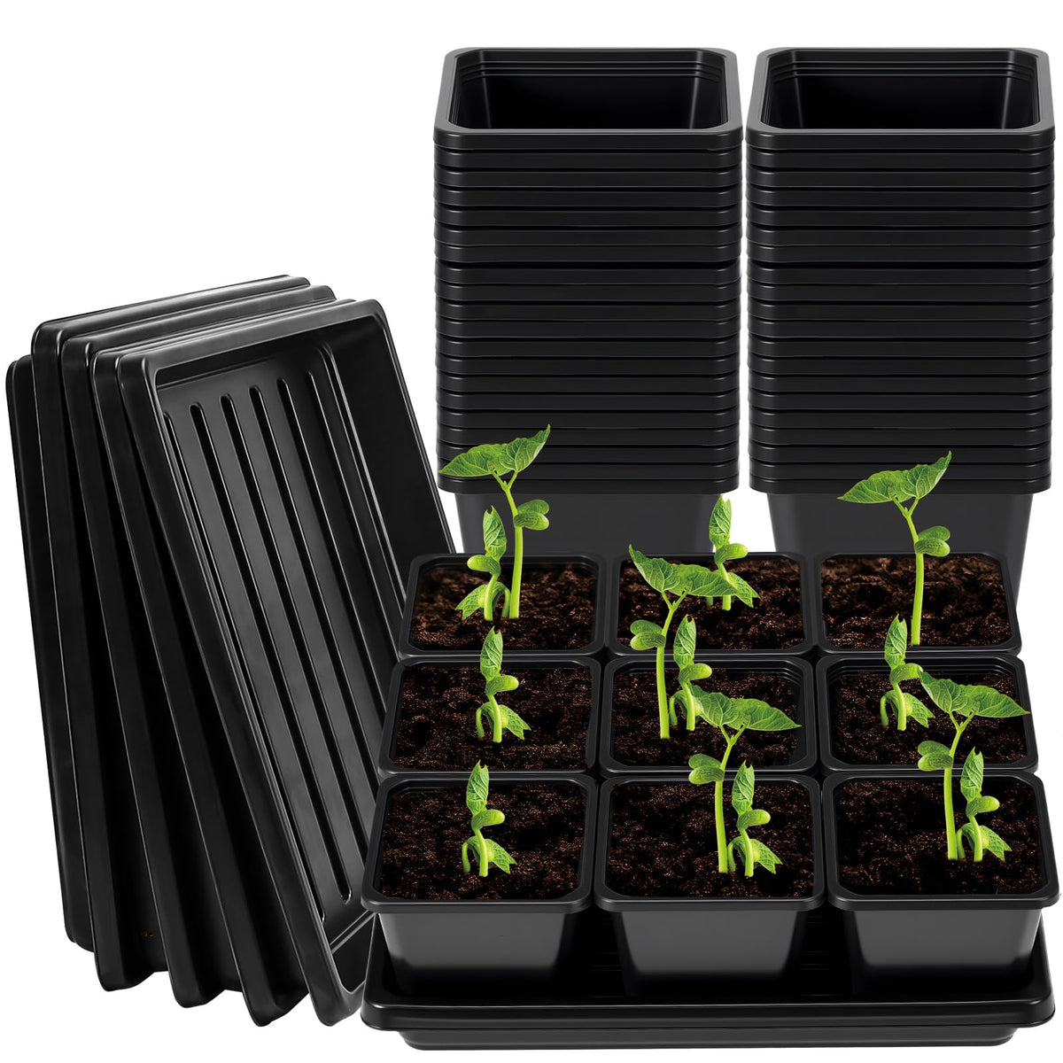 NNG square nursery pots with drainage holes support healthy seedling growth