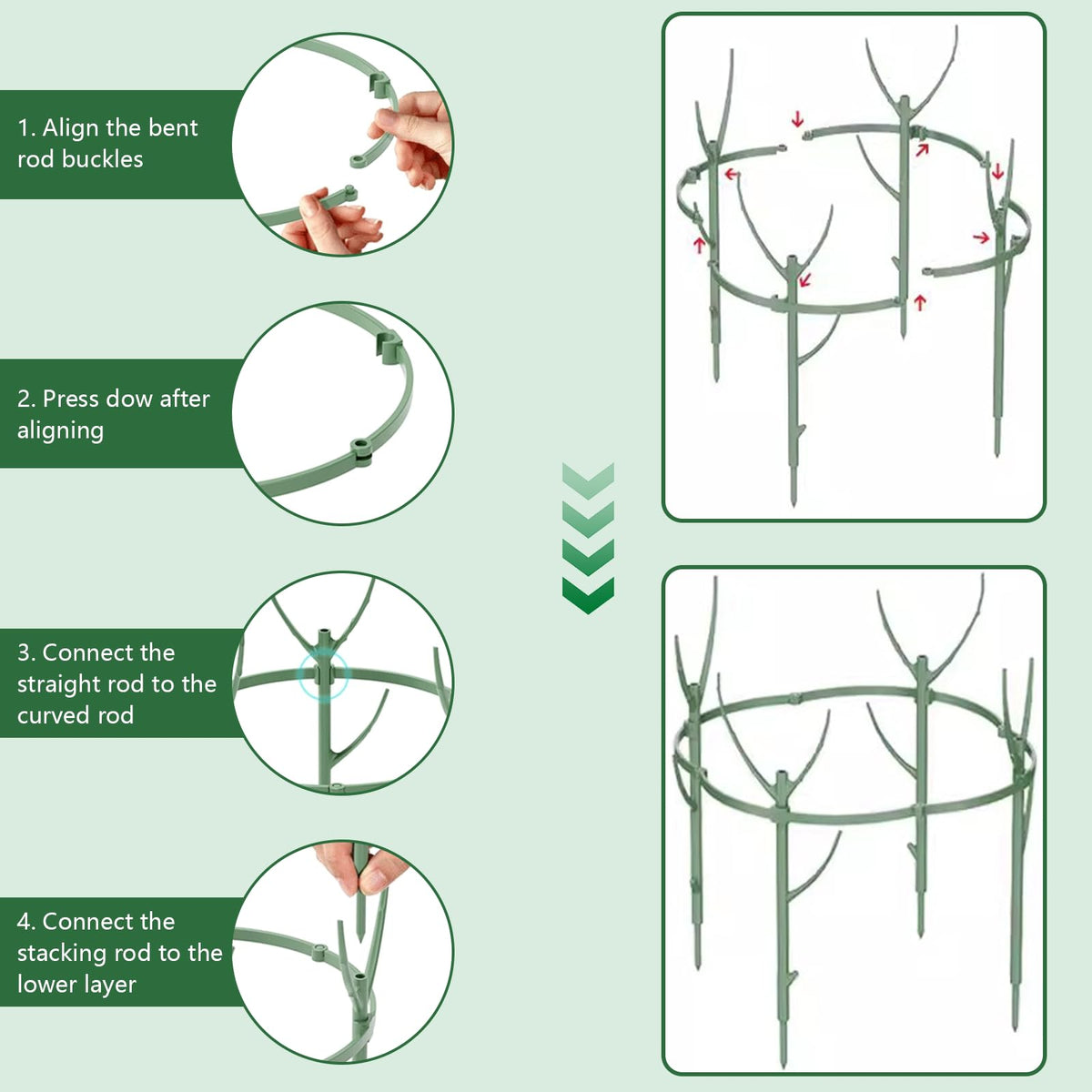 NNIANXING circle plant support cage demonstrates a strong frame for climbing vines.