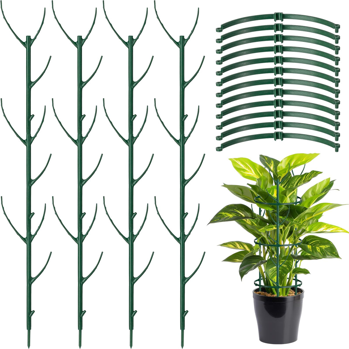 NNIANXING plant stake stackable tower enables adjustable height for tall plants.