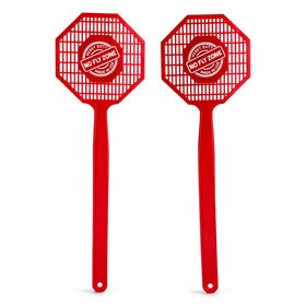 No Fly Zone USA-made fly swatter 2-pack with durable plastic construction for long-lasting pest control.