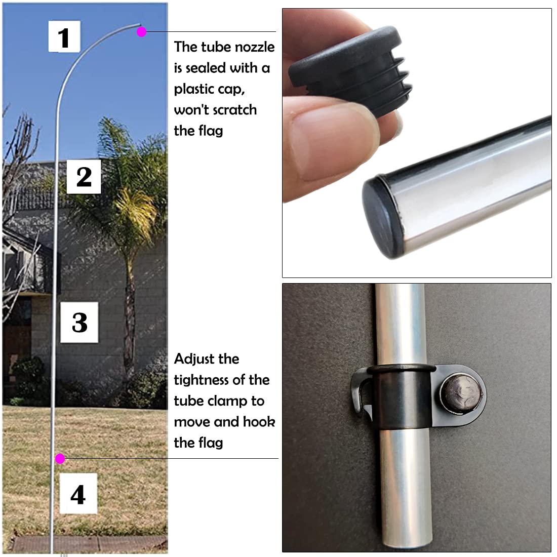Nobrandd 20-inch ground stake delivers solid stability.