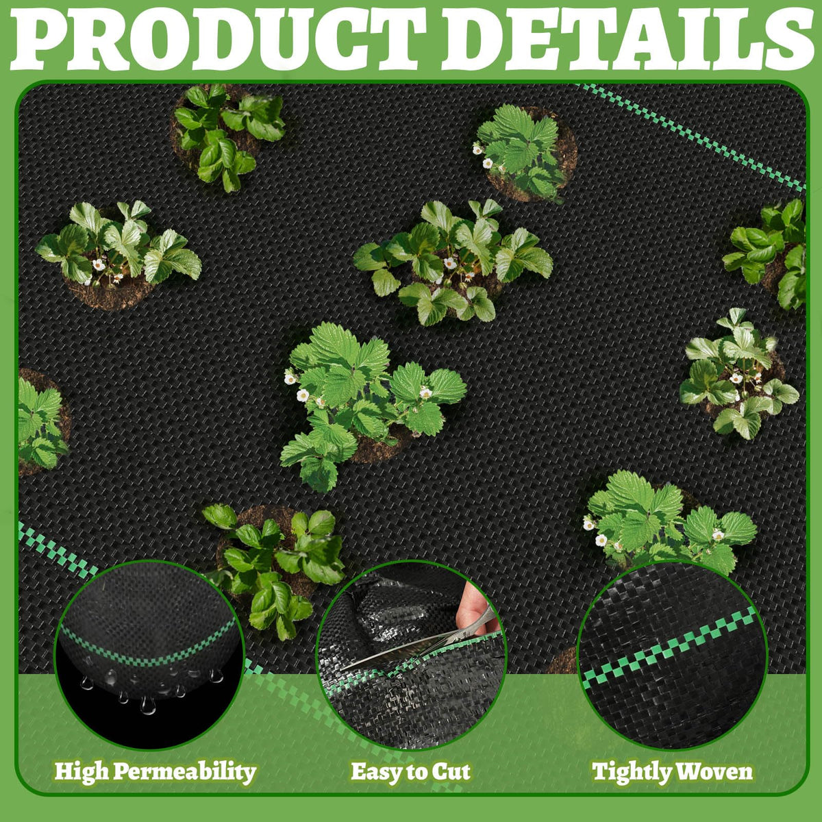 NODMIPNS easy-installation with edge-securing pegs and simple roll-out.