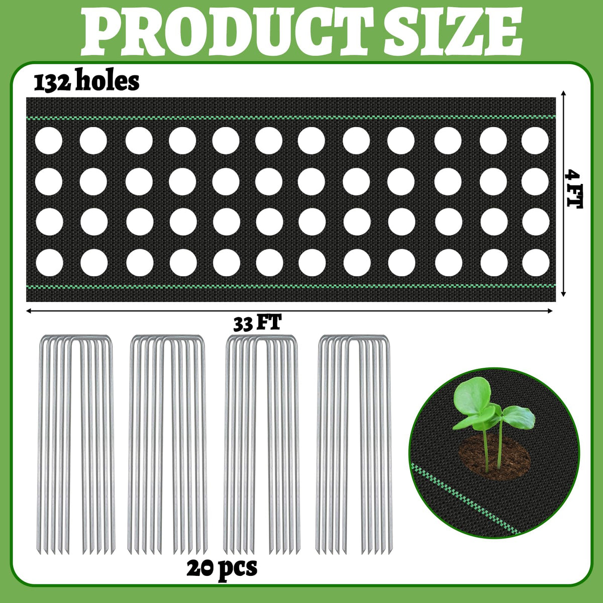NODMIPNS pre-punched planting holes prevent guesswork during transplanting.