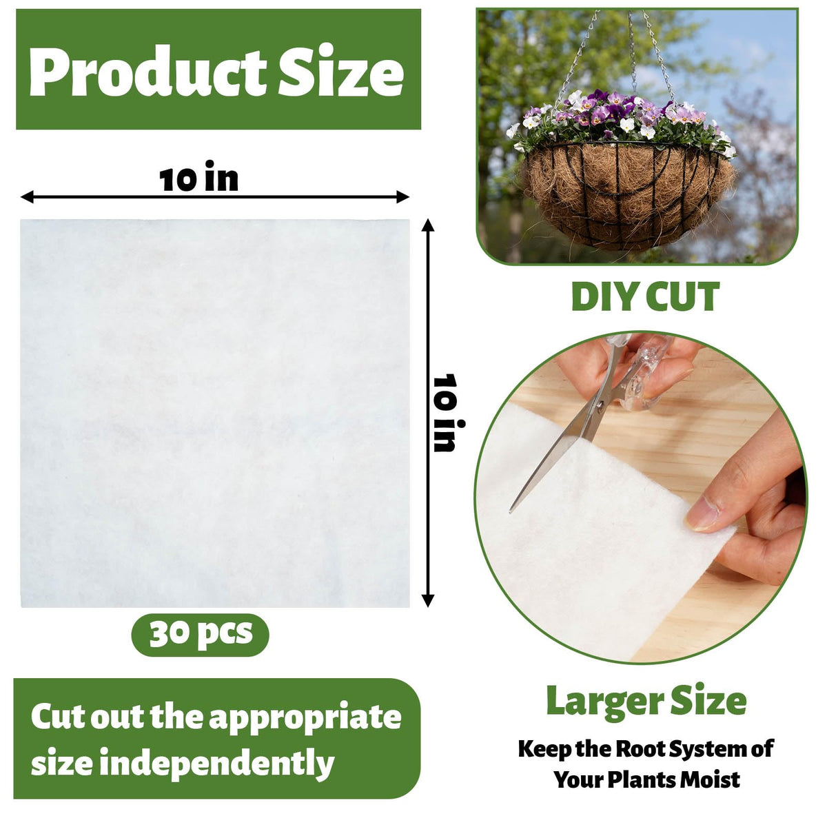 Premium felt liner showing drainage layer for healthy soil management.