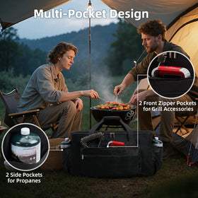 NOELIFE grill bag padded shoulder strap reduces carrying effort