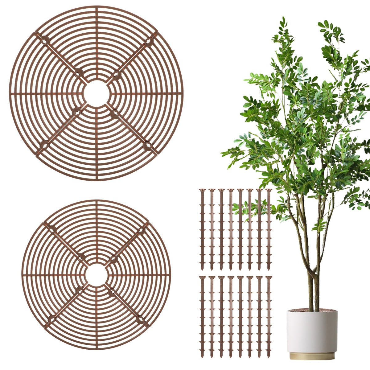 Nogeqi large 11-8 inch plant cover protecting pots from pets during watering.