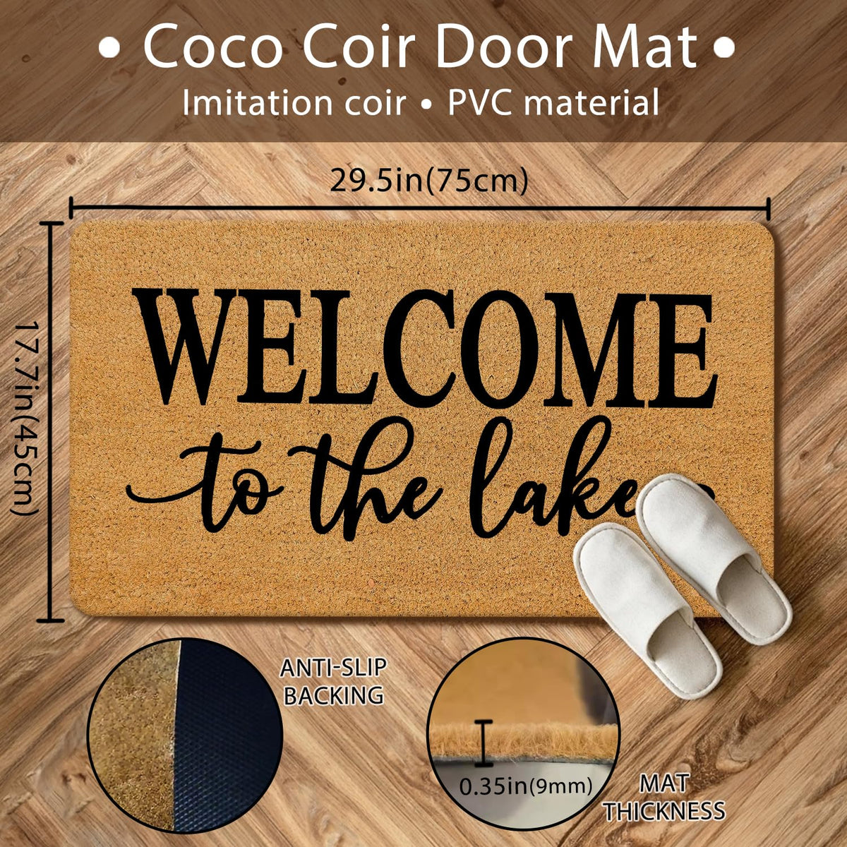 Nogrit decorative door mat lake-house accent adds character while withstanding outdoor conditions