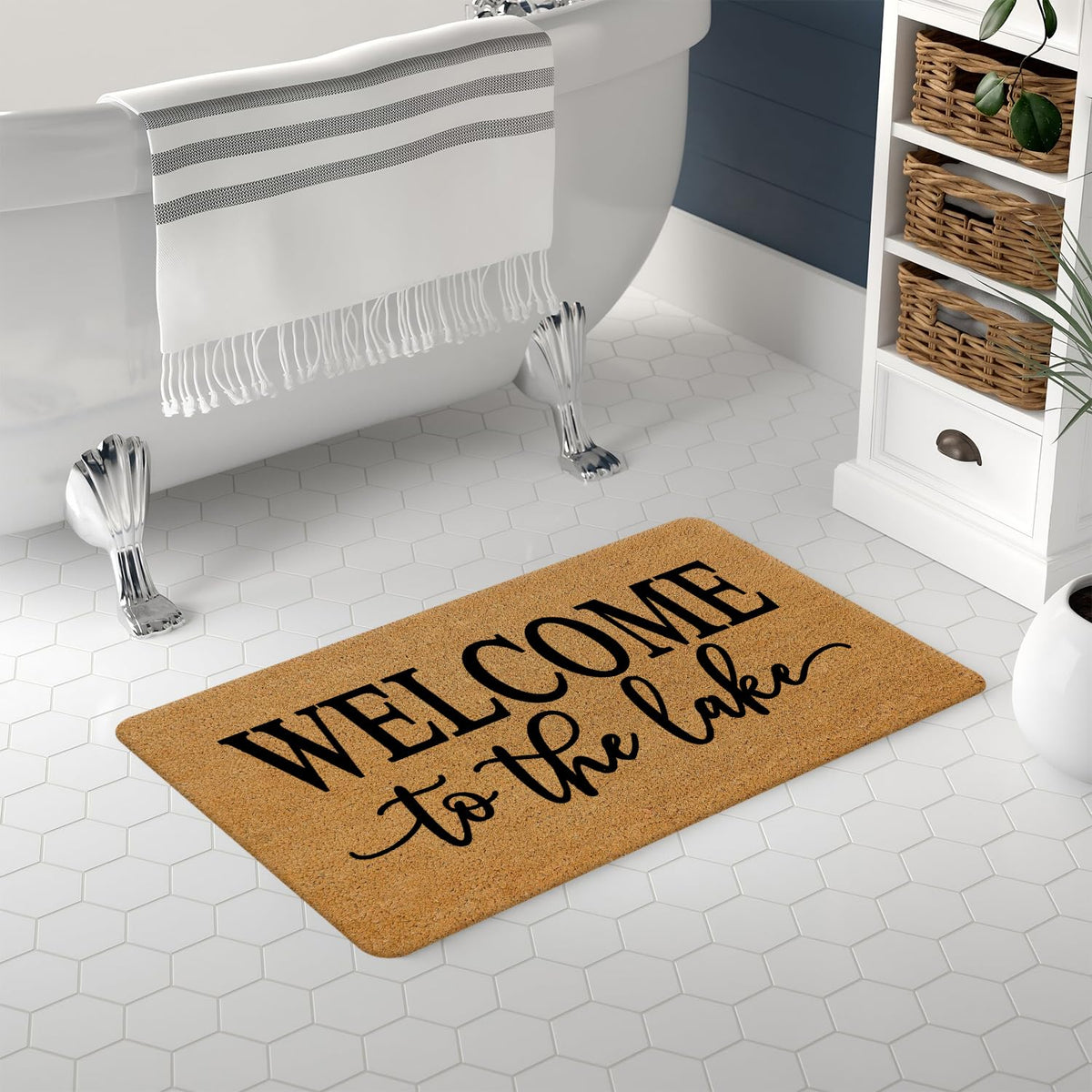 Nogrit welcome mat 17x30 highlights lake-house style for indoor or outdoor use