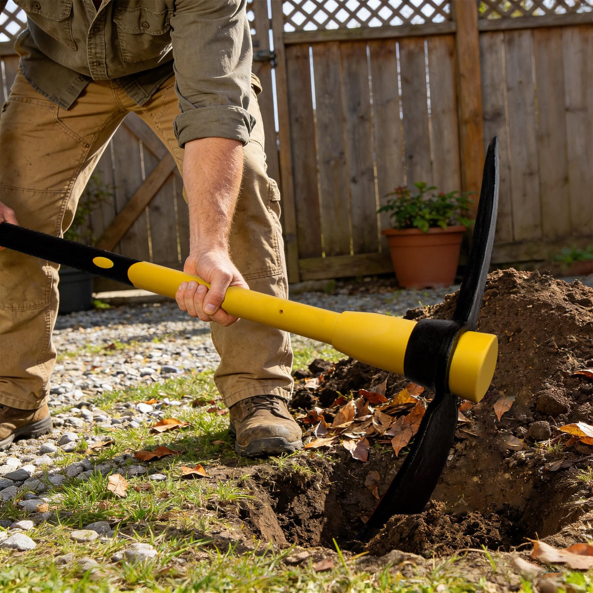 Nohovu pickaxe ergonomic leverage for comfortable gardening