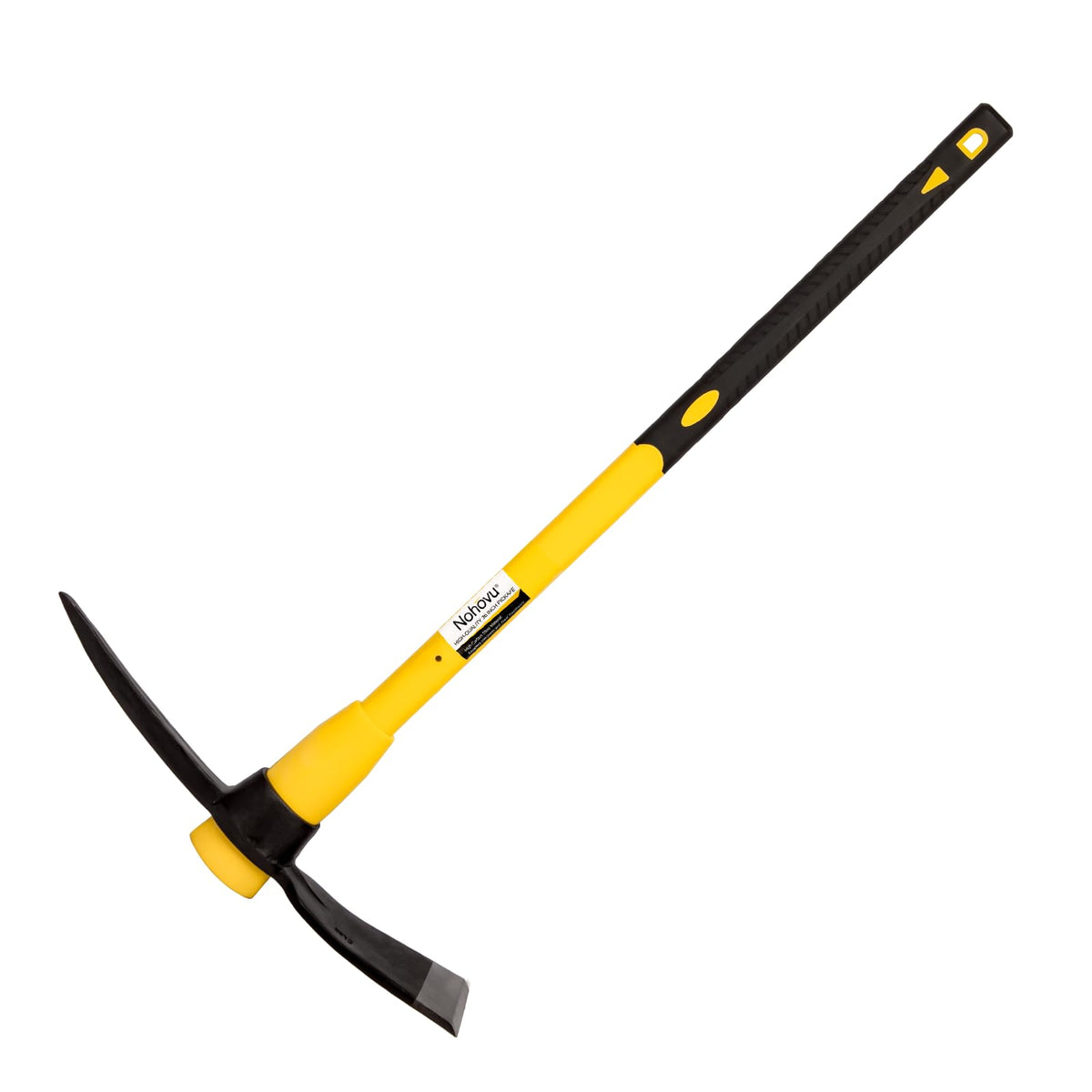 Nohovu pickaxe head close-up showing forged steel for durability