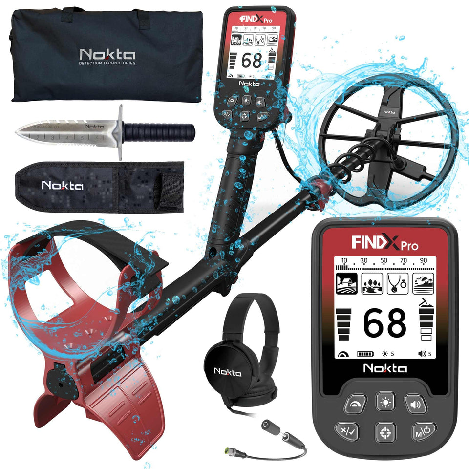 Nokta Findx Pro front view with LCD for precise target reading in any terrain