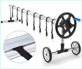 Nollapo cord plates simplify securing the blanket across the reel
