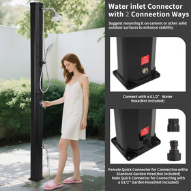 Nollapo integrated foot wash station to rinse sandy toes before entering.