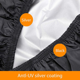 Nomiou elastic hem secured cover demonstrating snug fit to prevent wind lift