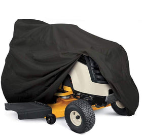 Nomiou outdoor tractor cover on a riding mower showing universal fit and weather protection