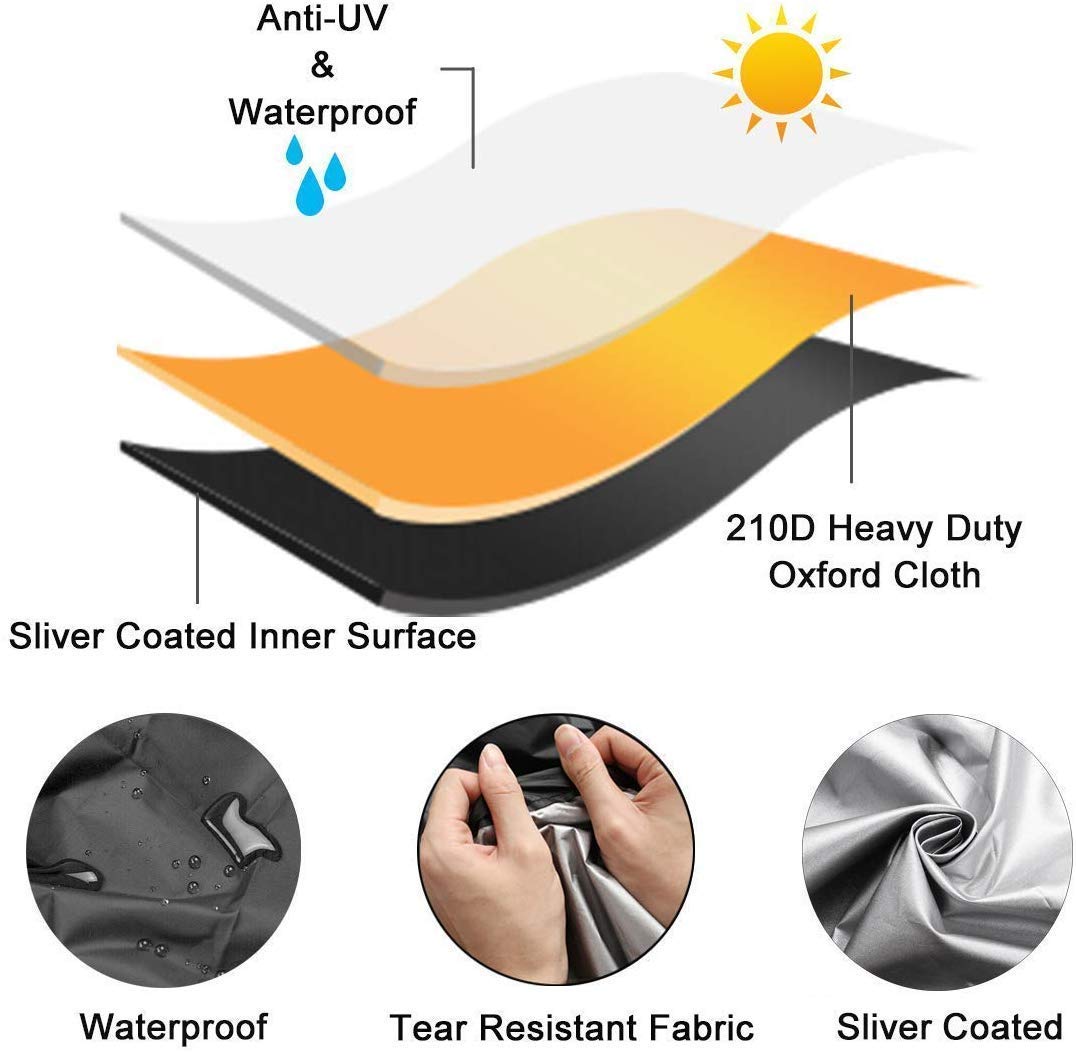 Nomiou waterproof lawn mower cover with polyurethane coating protecting against rain