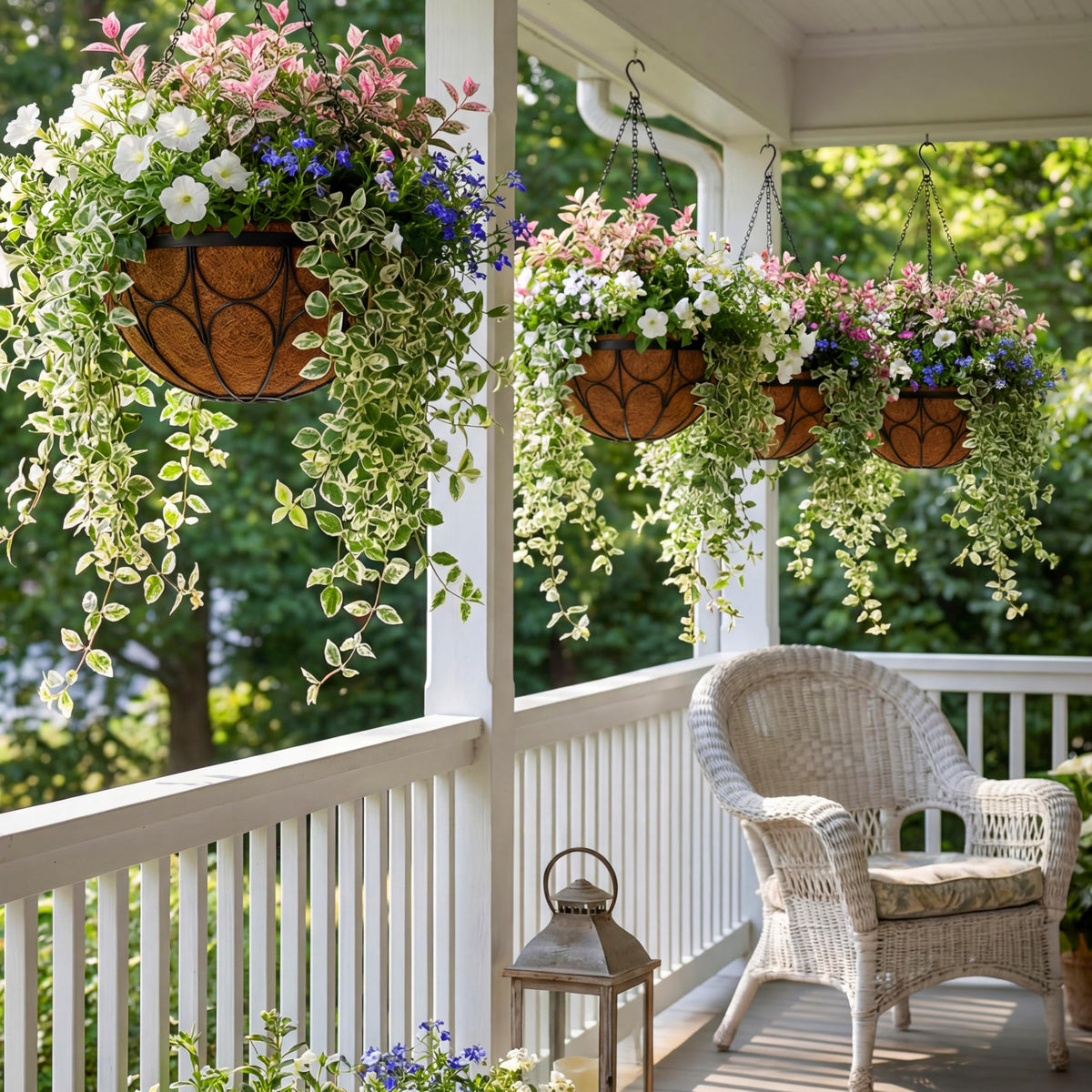 nongcunren patio porch decor hanging basket elevates outdoor scenery.