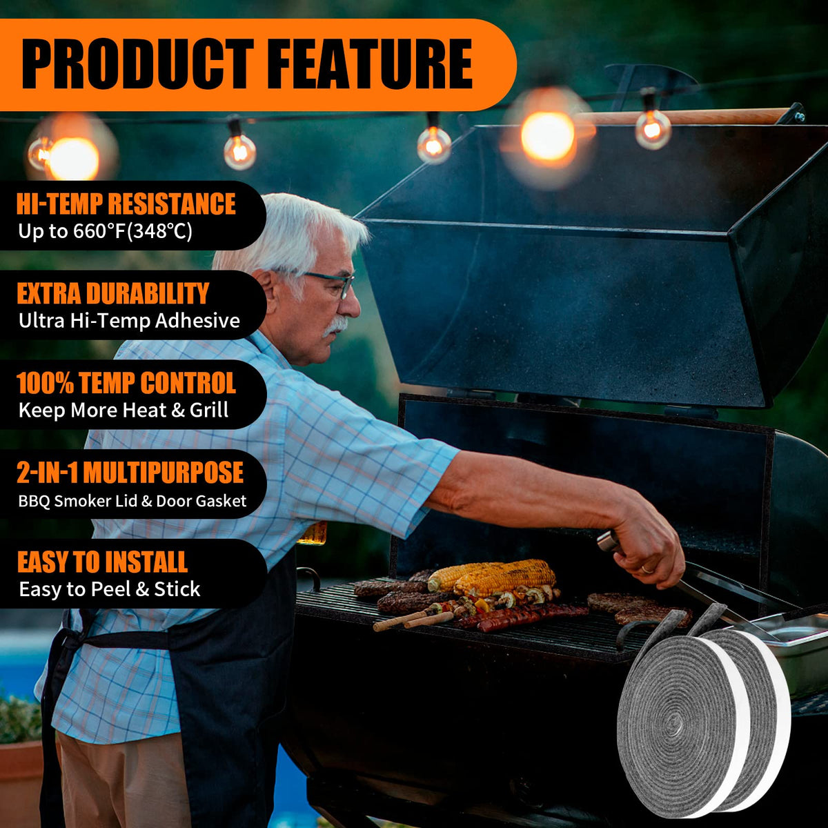 Nonley gasket seal application on a grill demonstrating leak-free cooking and flavor retention.