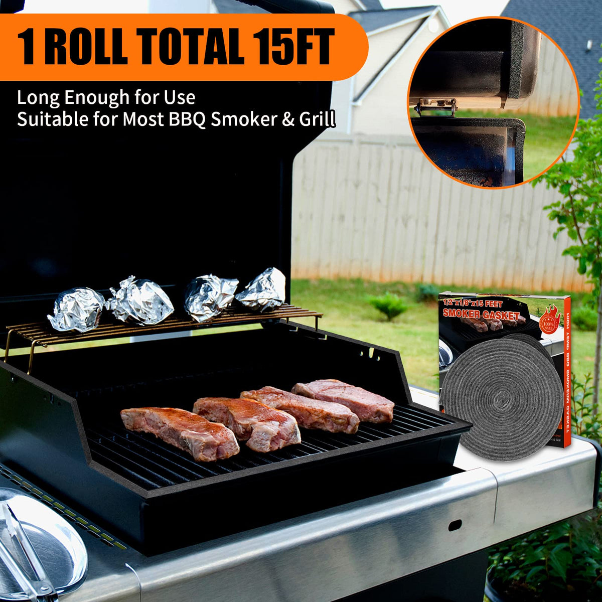 Nonley smoker lid sealed fit highlighting improved smoke retention during cooking.
