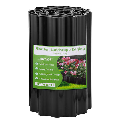 NONMON corrugated garden edging side view shows durable lawn border solution