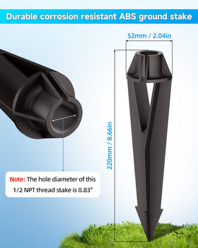 Noobibaba landscape light stake with 2 inch diameter enables easy ground placement.