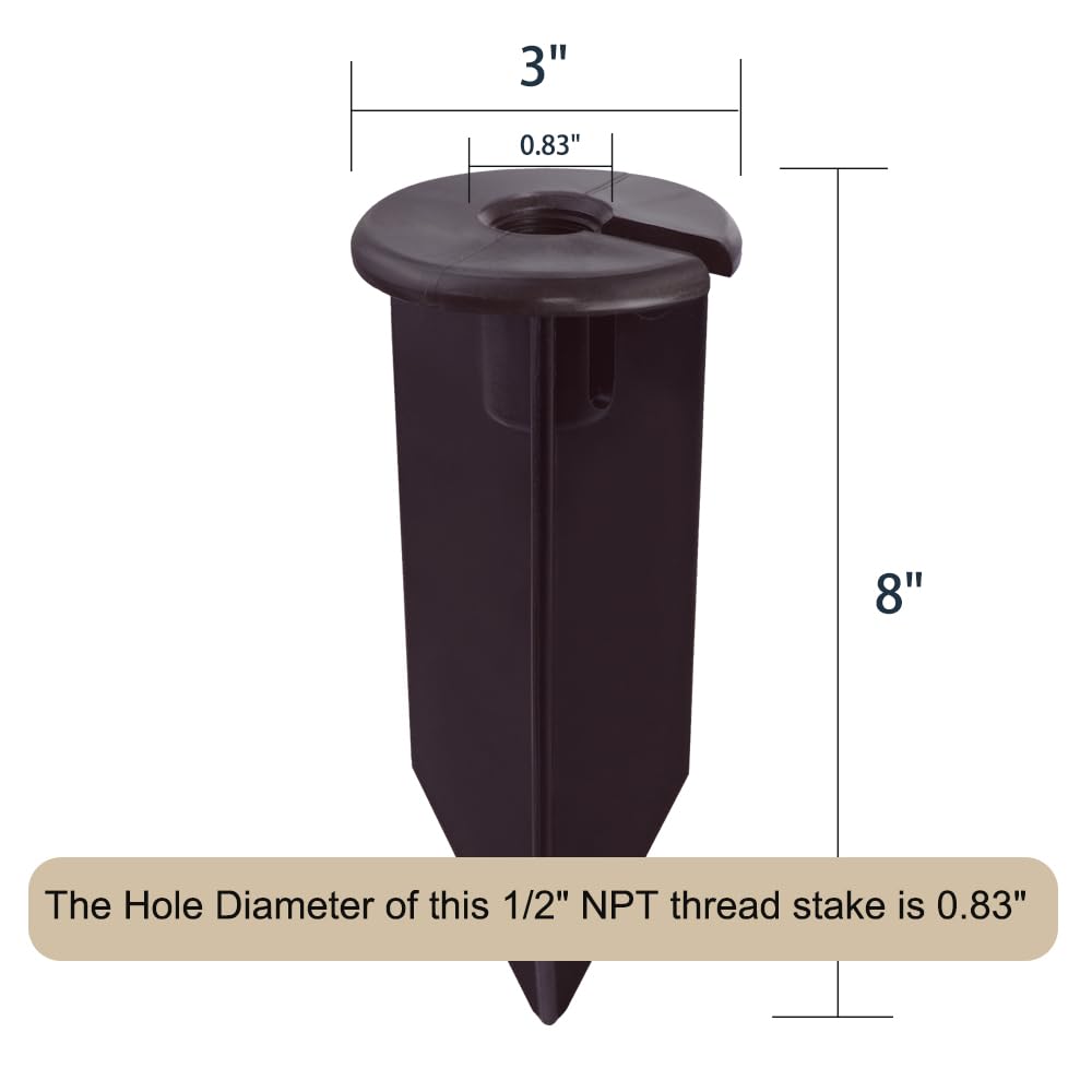 Demonstration of easy in-ground installation by inserting the Noobibaba stake into soil.