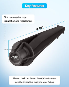 Noobibaba landscape light stake features a 1/2 inch NPT female thread for fixture compatibility.